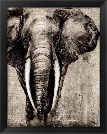 Framed Elephant on Newspaper Print