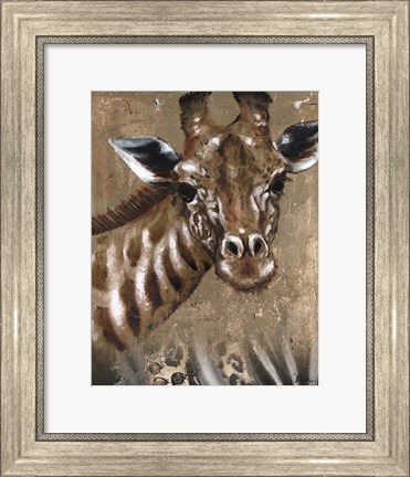 Framed Giraffe on Print Print
