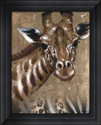 Framed Giraffe on Print Print