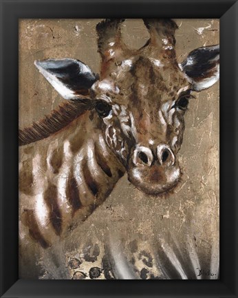 Framed Giraffe on Print Print