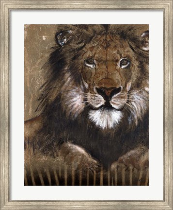Framed Brown Lion Print