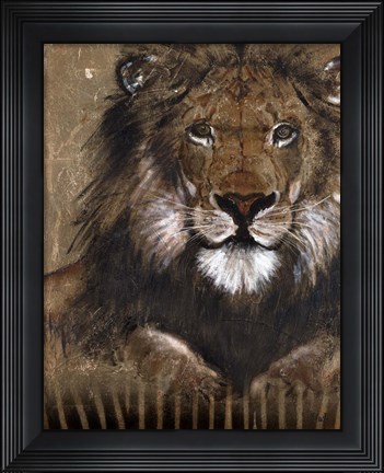 Framed Brown Lion Print