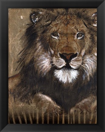 Framed Brown Lion Print