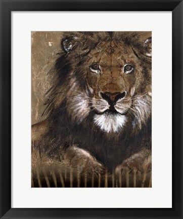 Framed Brown Lion Print