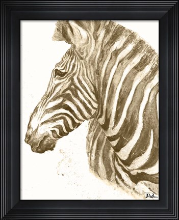 Framed Muted Zebra Print