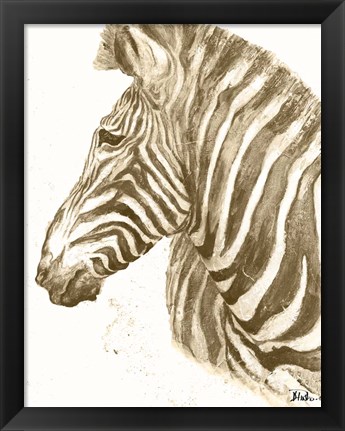 Framed Muted Zebra Print