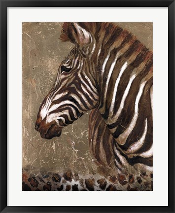 Framed Brown Zebra Print