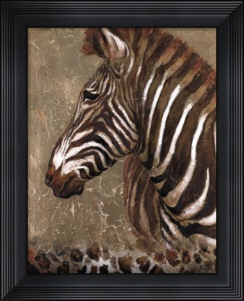 Framed Brown Zebra Print