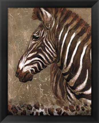 Framed Brown Zebra Print