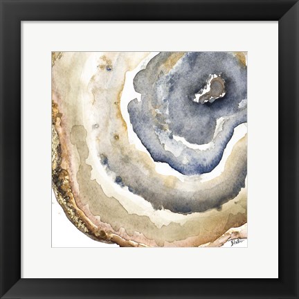 Framed Up Close Agate Watercolor I Print