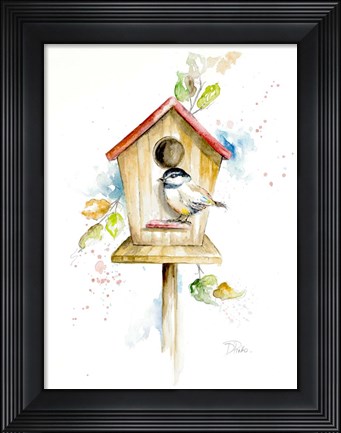 Framed Bird House II Print