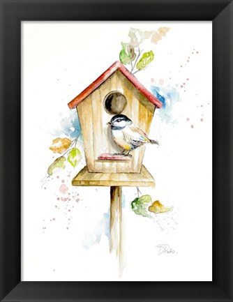 Framed Bird House II Print