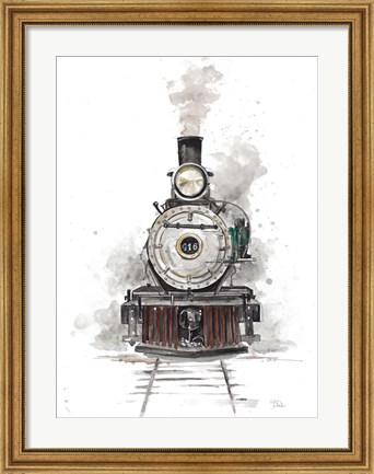 Framed Antique Locomotive Print