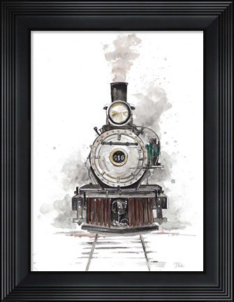 Framed Antique Locomotive Print