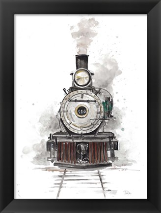 Framed Antique Locomotive Print