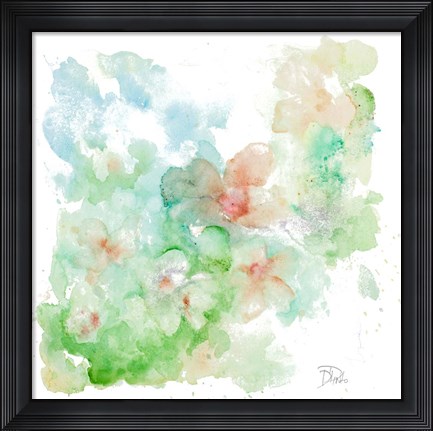 Framed Flowers In Water Print