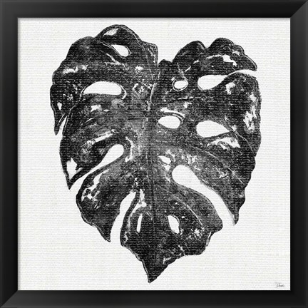 Framed Dark Leaf Palm II Print