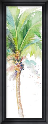 Framed Watercolor Coconut Palm Panel Print