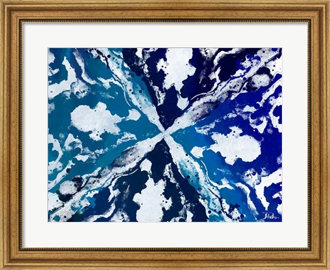 Framed Blue Starburst Print