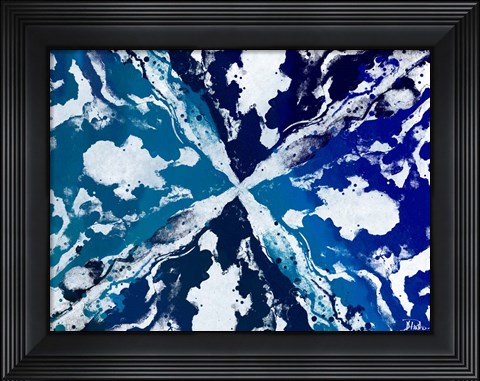 Framed Blue Starburst Print
