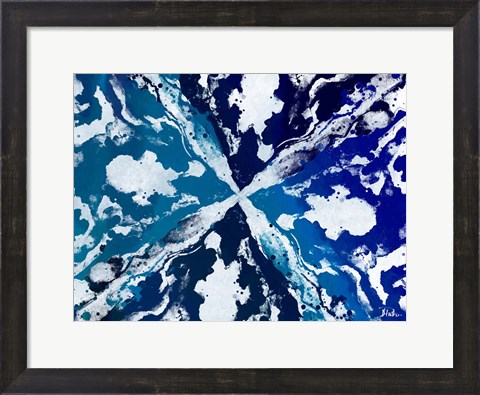 Framed Blue Starburst Print