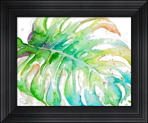 Framed Zoomed Tropical Monstera Print