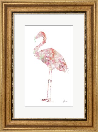 Framed Flowery Flamingo Print