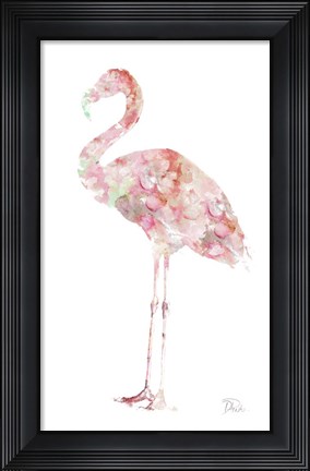 Framed Flowery Flamingo Print