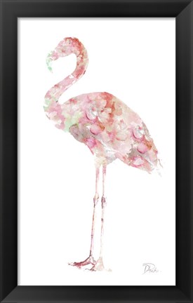 Framed Flowery Flamingo Print