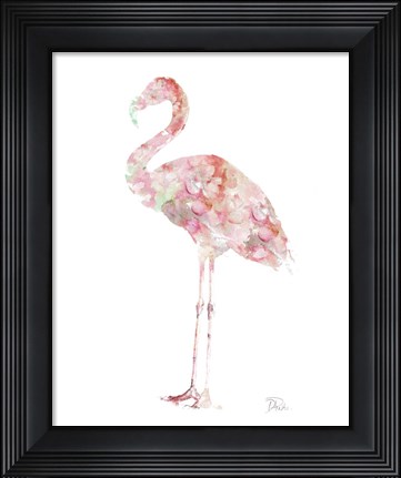 Framed Flowers In Flamingo Print