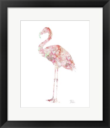 Framed Flowers In Flamingo Print