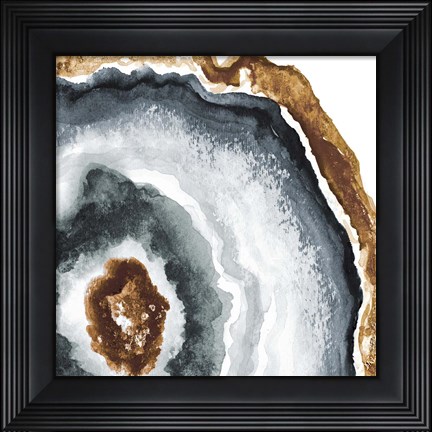 Framed Gray and Gold Agate II Print