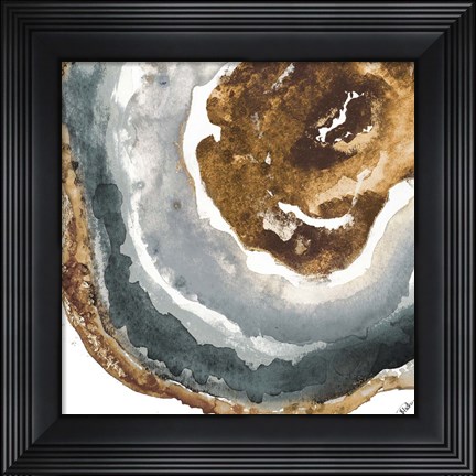 Framed Gray and Gold Agate I Print