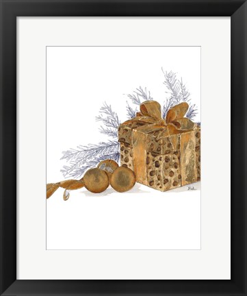 Framed Present with Dots Print