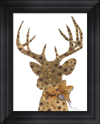 Framed Deer with Dots Print