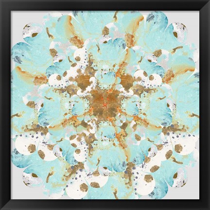 Framed Aqua &amp; Gold Splash Print