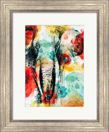 Framed Vibrant Elephant Print