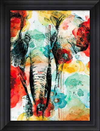 Framed Vibrant Elephant Print