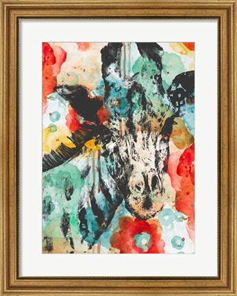 Framed Vibrant Giraffe Print