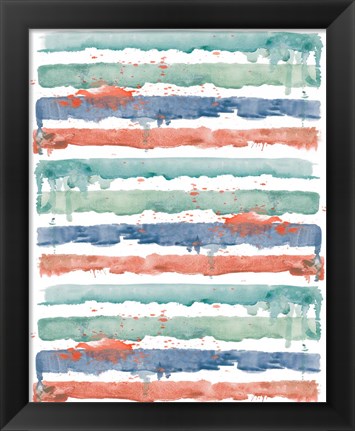 Framed Fashion Watercolor Stripes Print