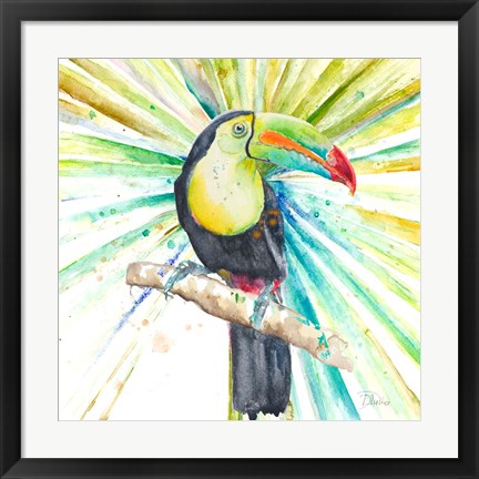 Framed Bright Tropical Toucan Print