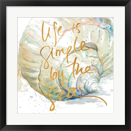 Framed Life is Simple by the Sea Print