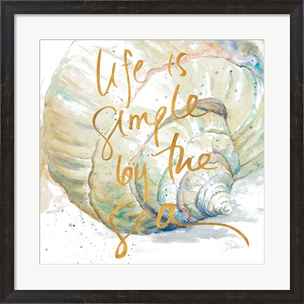 Framed Life is Simple by the Sea Print