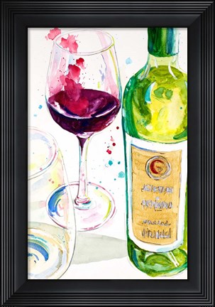 Framed Red and White Wine II Print