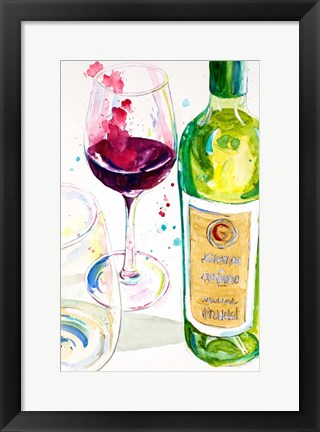 Framed Red and White Wine II Print