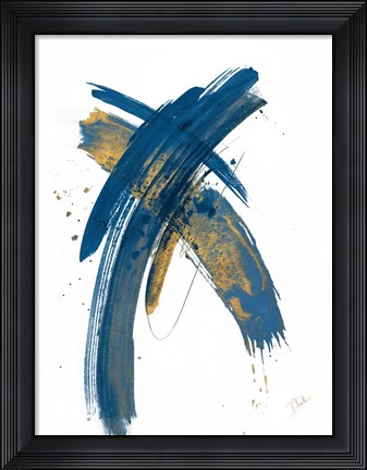 Framed Navy Color Wash Print