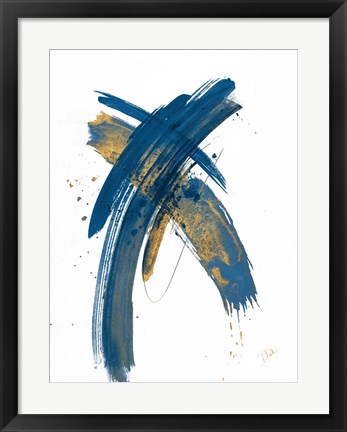 Framed Navy Color Wash Print