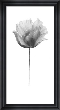 Framed Flower in Gray Panel I Print