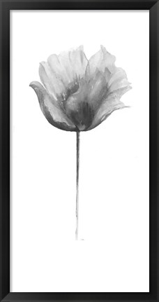 Framed Flower in Gray Panel I Print