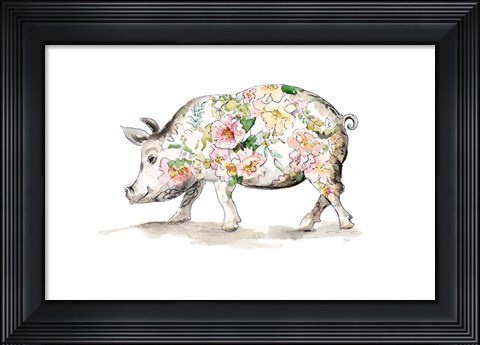 Framed Happy Little Pig Print